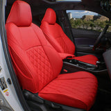EKR Custom Fit Full Set Car Seat Covers for Select Honda Accord LX 2018 2019 2020 2021 2022 - Leatherette(Red )