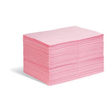 New Pig Hazmat Mat Pad, 14 oz Absorbency Per Pad, Absorbs Hazardous Chemicals - Acids, Bases & Unknowns, Lightweight, 20" x 15", Pink (200 Pads), MAT302