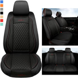 GIANT PANDA Full Set Car Seat Covers Luxury Faux Leatherette Seat Cushions Covers for 5-Seater Models, Fit Most Cars SUV Pick-up Trucks (Orange)