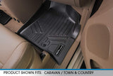 MAXLINER Floor Mats 2 Row Liner Set Black Compatible with 2008-2020 Dodge Grand Caravan/Chrysler Town & Country with 2nd Row Bench Seat