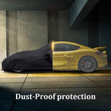 WinPower Indoor Car Cover Velvet Stretch Cloth Dust-Proof Underground Garage Car Show Compatible with Porsche 911 718, Black