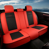 GIANT PANDA Full Set Car Seat Covers Luxury Faux Leatherette Seat Cushions Covers for 5-Seater Models, Fit Most Cars SUV Pick-up Trucks (Orange)