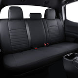 LUCKYMAN CLUB S08-QE Tacoma Seat Covers, Fit for 2005-2022 Tacoma Crew Cab/Double Cab with Water Proof Faux Leather(Full Set, Black)