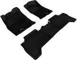 3D MAXpider Complete Set Custom Fit All-Weather Floor Mat for Select Toyota Tacoma Models - Kagu Rubber (Black)