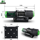 STIMULATER New 4500lbs.Load Capacity Winch 12V Synthetic Rope Winch Waterproof IP 67 Electric Winch with Wired Remote and Wireless Remotes,Hawse Fairlead, Strap and Hook for ATV/UTV/Boat (Black)