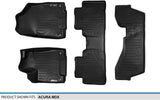 MAXLINER Floor Mats 3 Row Liner Set Black for 2014-2019 Acura MDX with 2nd Row Bench Seat (No Hybrid Models)