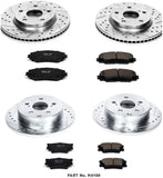 Power Stop K4100 Front and Rear Z23 Carbon Fiber Brake Pads with Drilled & Slotted Brake Rotors Kit
