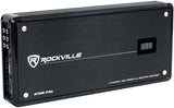 Rockville Atom P30 Marine/ATV/Car Amplifier 2400w Peak/600w RMS 4 Channel w/Volt Meter, Black