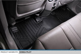 MAXLINER Floor Mats 2 Row Liner Set Black for 2009-2015 Honda Pilot