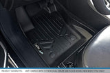 SMARTLINER Floor Mats 2 Row Liner Set Black Compatible with 2017-2021 Jeep Compass with Dual Driver Side Floor Hooks (New Body Style)