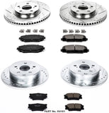 Power Stop K4101 Front and Rear Z23 Carbon Fiber Brake Pads with Drilled & Slotted Brake Rotors Kit