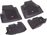 Rugged Ridge 12987.10 Floor Liner, Front/Rear; Black, 1997-2006 Jeep Wrangler TJ