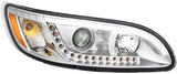 GG Grand General 89451 Chrome Projection Headlight with LED Position, Passenger Side for Peterbilt 386/387 Models