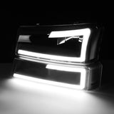 DNA Motoring HL-LB-CSIL03-BK-CL1-B Headlight (Driver & Passenger Side) For 03-07 Silverado 03-06 Avalanche