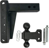 BulletProof Hitches™ 2.5" Adjustable Medium Duty (14,000lb Rating) 6" Drop/Rise Trailer Hitch with 2" and 2 5/16" Dual Ball (Black Textured Powder Coat)