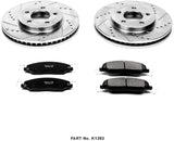 Power Stop K1382 Front Z23 Carbon Fiber Brake Pads with Drilled & Slotted Brake Rotors Kit