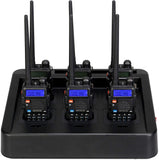 Retevis RT-5R Dual Band Two Way Radios Long Range Rechargeable,128CH,Dual Watch,Emergency Alert,Rugged Walkie Talkies with Multi-Charger (6 Pack)