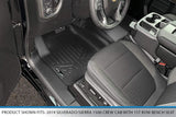 MAXLINER Floor Mats 1st Row Liner Black for 19-21 Silverado/Sierra 1500 20-21 2500/3500 Crew Cab with 1st Row Bench Seat