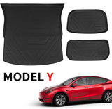 Xipoo Fit Tesla Model Y Trunk Mat Floor Mats Cargo Mat Cargo Liner for 2020 2021 2022 Tesla Model Y Accessories (Four Trunk Mats + Floor Mats)