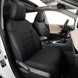 EKR Custom Fit Car Seat Covers for Select Ford Fusion SE,S,SEL 2013 2014 2015 2016 2017 2018 2019 2020 - Leather(Black)