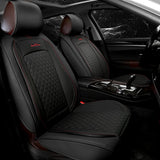GIANT PANDA Full Set Car Seat Covers Luxury Faux Leatherette Seat Cushions Covers for 5-Seater Models, Fit Most Cars SUV Pick-up Trucks (Orange)