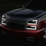 DNA Motoring HL-LB-CSIL03-BK-SM-CL1-B Headlight (Driver & Passenger Side) For 03-07 Silverado 03-06 Avalanche