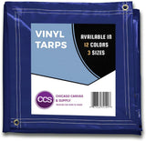Heavy Duty Waterproof Vinyl Tarp by CCS CHICAGO CANVAS & SUPPLY – Extra Durable Multipurpose Truck Tarp Cover with Rustproof Grommets for Industrial & Commercial Use, White, 8 by 10 Feet