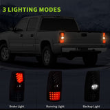 AUTOSAVER88 LED Tail Lights Compatible with Chevy Silverado 1999 2000 2001 2002 2003 2004 2005 2006, Tail Lamps for GMC Sierra 1999-2003 Black Smoke Replacement Assembly (FIT FLEETSIDE MODELS ONLY)