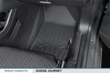 MAXLINER All Weather Custom Fit 2 Row Black Floor Mat Liner Set Compatible with 2012-2020 Dodge Journey (Only fits with Front Row Dual Floor Hooks on The Driver Side)