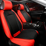 GIANT PANDA Full Set Car Seat Covers Luxury Faux Leatherette Seat Cushions Covers for 5-Seater Models, Fit Most Cars SUV Pick-up Trucks (Orange)