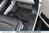 SMARTLINER Custom Fit Floor Mats 2 Row Liner Set Black Compatible with 2015-2022 Compatible with Ford F-150 SuperCrew Cab with 1st Row Bucket Seats