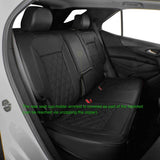 EKR Custom Fit Full Set Car Seat Covers for Select Chevy Equinox 2018 2019 2020 2021 2022 - Leatherette (Black)