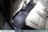 MAXLINER Floor Mats 3 Row Liner Set Black for 2014-2019 Acura MDX with 2nd Row Bench Seat (No Hybrid Models)