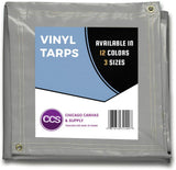 Heavy Duty Waterproof Vinyl Tarp by CCS CHICAGO CANVAS & SUPPLY – Extra Durable Multipurpose Truck Tarp Cover with Rustproof Grommets for Industrial & Commercial Use, White, 8 by 10 Feet