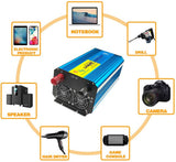 Cantonape 2500 Watt Pure Sine Wave Power Inverter 12V DC to 120V AC Converter with 4 AC Outlets and 3.1A USB Port & LED Display for Car RV Truck Boat Travel Emergency