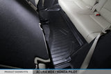 MAXLINER Floor Mats 3 Row Liner Set Black for 2014-2019 Acura MDX with 2nd Row Bench Seat (No Hybrid Models)