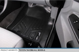 SMARTLINER Custom Fit Floor Mats 2 Row Liner Set Black for 2005-2011 Toyota Tacoma Double Cab (No Manuals)