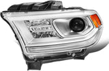 DNA Motoring OEM-HL-0116-L Chrome Housing Factory Style Driver Side Projector Headlight Replacement For 14-20 Durango