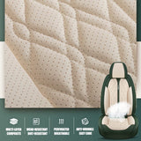 TAIINE Universal Car Seat Covers Waterproof Faux Leather Auto Seat Protectors Vehicle Cushion Cover Full Set Auto Interiors Accessories Black-Beige