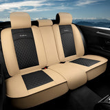 GIANT PANDA Full Set Car Seat Covers Luxury Faux Leatherette Seat Cushions Covers for 5-Seater Models, Fit Most Cars SUV Pick-up Trucks (Orange)