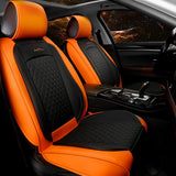 GIANT PANDA Full Set Car Seat Covers Luxury Faux Leatherette Seat Cushions Covers for 5-Seater Models, Fit Most Cars SUV Pick-up Trucks (Orange)