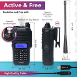 2pcs Mirkit Waterproof Radio Baofeng UV-9R Plus MK1 (UV-82 3rd Generation) 8 Watt Max Power & USB Baofeng Programming Cable & 2200mAh Battery, IP67 Handheld Radio: Dust, Cold & Waterproof Radio