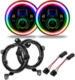 ORACLE LIGHTING 4,800 Lumen LED Halo Headlights – (Blue) 7" Jeep Wrangler JL/Gladiator JT Headlamp Assembly, 1 Pair, Part # 5769J-002