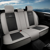 GIANT PANDA Full Set Car Seat Covers Luxury Faux Leatherette Seat Cushions Covers for 5-Seater Models, Fit Most Cars SUV Pick-up Trucks (Orange)