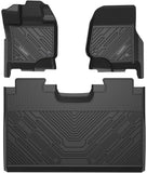 LASFIT Floor Mats Fit for 2015-2022 Ford F-150 SuperCrew with Front Bucket and Rear Seat (Not Fit for Under-Seat Fold Flat Storage) All Weather Car Liners 1st & 2nd Row Set