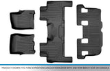 MAXLINER Floor Mats 3 Row Liner Set Black for 2011-2017 Expedition/Navigator with 2nd Row Bench Seat Or Console (No EL or L Models)