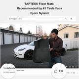TAPTES All-Weather Floor Mats for Tesla Model Y 2021 2022 Accessories Custom Fit TPE Car Floor Liners Cargo Tray Trunk Waterproof Floor Mats Black Snowproof(1st & 2nd Row, Black)