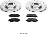 Power Stop K094 Front Z23 Carbon Fiber Brake Pads with Drilled & Slotted Brake Rotors Kit