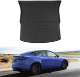 powoq Fit Tesla Model Y Trunk Mat Floor Mats Cargo Mat Cargo Liner Floor Liner Trunk Liner for 2020 2021 2022 Tesla Model Y 5-Seater Accessories (Four Trunk Mats + Floor Mats)