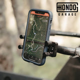 Hondo Garage Perfect Squeeze Motorcycle Phone Mount and Handlebar Clamp Bundle | Industrial Off-Road Dirt Bike Phone Mount | All Metal CNC Machined | 90 lbs of Clamping Force | Made in The USA